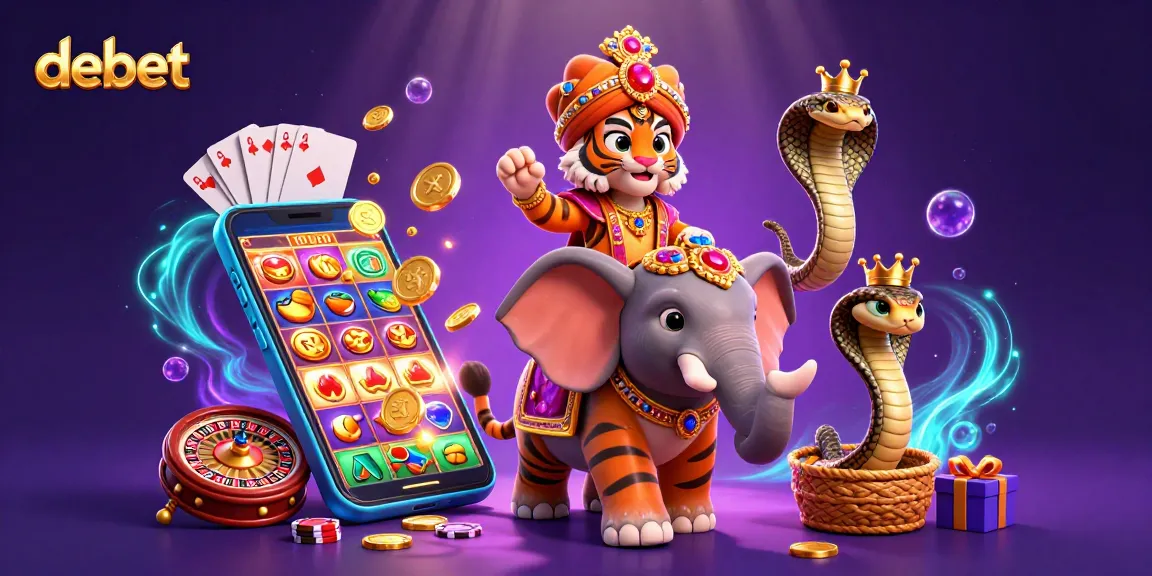 Experience thrilling debet slots with vibrant visuals of a maharaja and a jewel elephant.