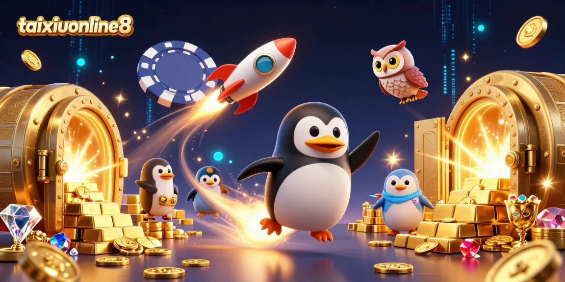 Engage with taixiuonline8's thrilling casino adventures through dynamic scenes filled with gold and treasures.