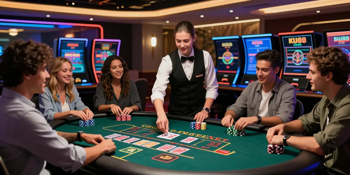 Exciting scene of players at KU88 live casino enjoying a vibrant game night.