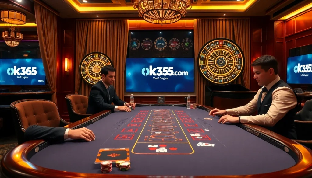 Experience the excitement of gambling at ok365 com with professional dealers and vibrant casino elements.