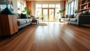 Explore luxurious vinyl flooring near me in a beautifully designed modern living room.