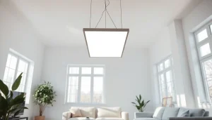 Illuminate your space with a stylish square light fixture enhancing modern ambiance.