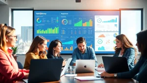 Strategic team working on a hubspot marketing email campaign with data-driven insights.