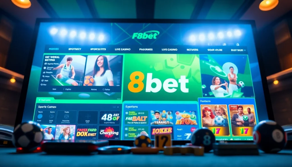 Interactive F8bet online betting platform showcasing diverse gaming options.